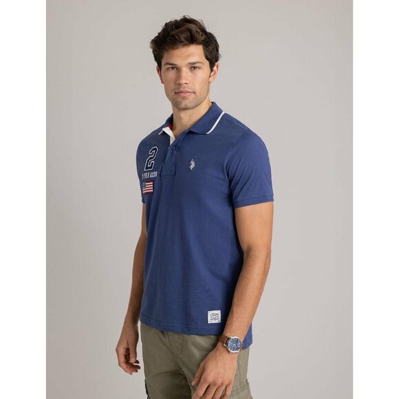 U.S. Polo Assn 2# Polo Shirt Men's Large Oceana Blue Collared Short Sleeves USA - Picture 1 of 2